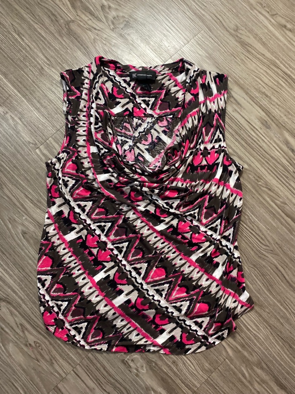 💖Y2K INC Cowl Neck Top 100% Rayon Burgundy L